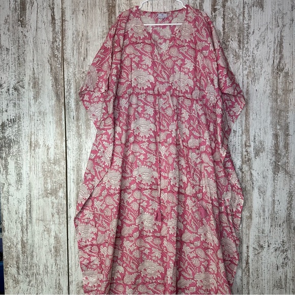 Pax Philomena Laura Rose Long Cotton Kaftan - Picture 1 of 6